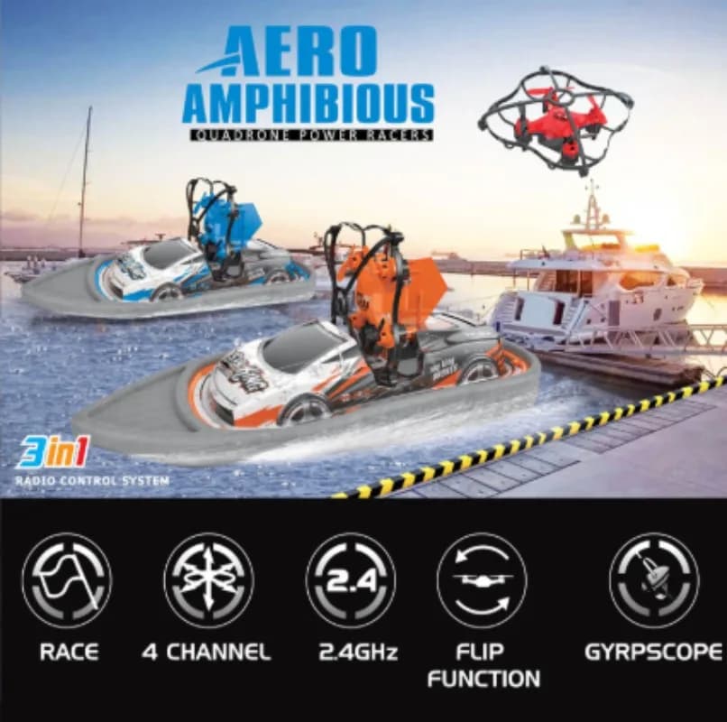 3in1 Land-water Mini Global RC Drone Triphibian Veicolo Barca Quadrocopter Doppio Modello Elicottero di Controllo Remoto Giocattoli per I Bambini