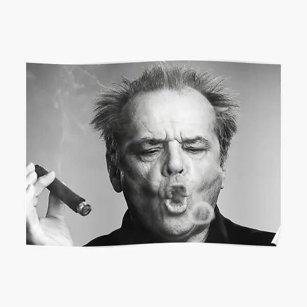 Jack Nicholson Cigar Smoke Rings Black Poster Modern Room Art Funny Decor Wall Image Decoration Painting Print Home Without Frame