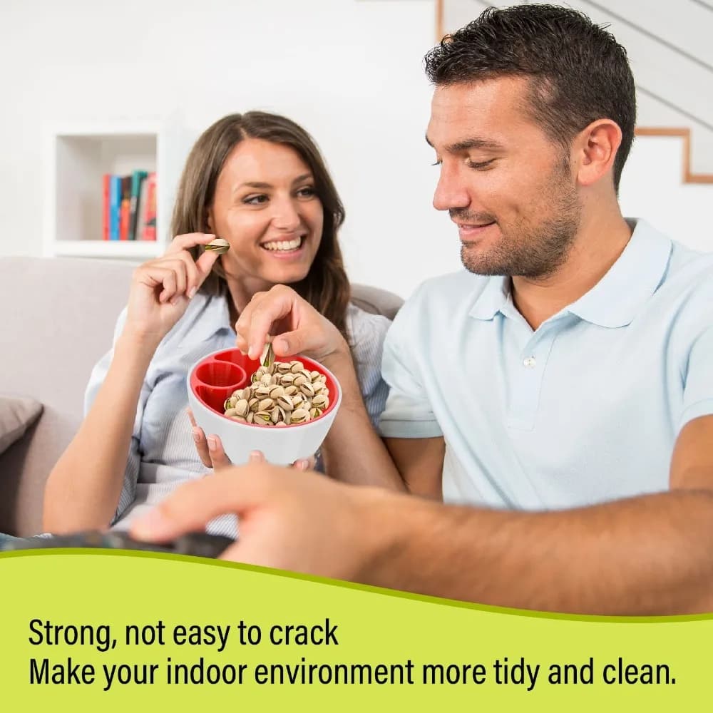 Deep Large Capacity Serving Bowl ABS Dual Compartment Nut Snack Container Stable Wide Base Smooth Dried Fruit Bowl