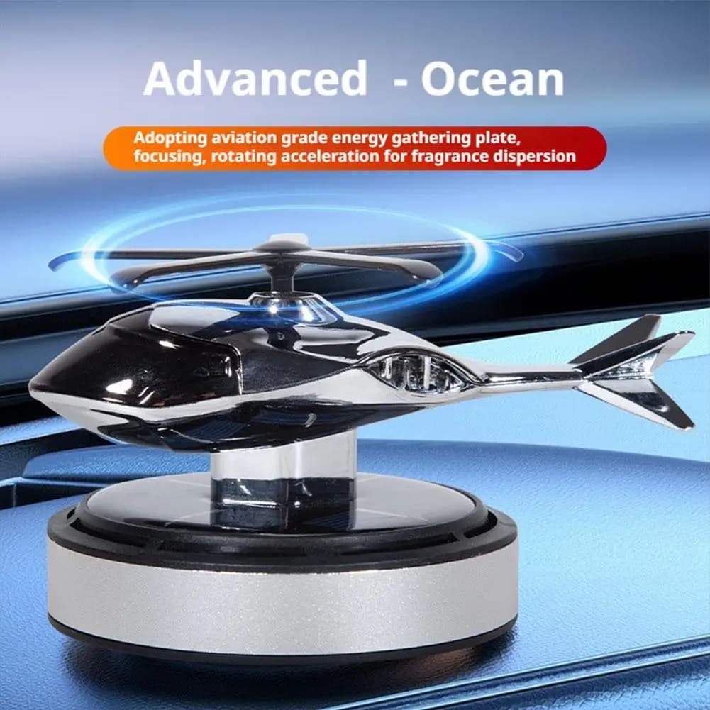 Nuovo Ad Energia Solare di Rotazione Elicottero Auto Deodorante Fragranza Auto Diffusore Aroma Lega di Legno ABS Aromaterapia Z9S8