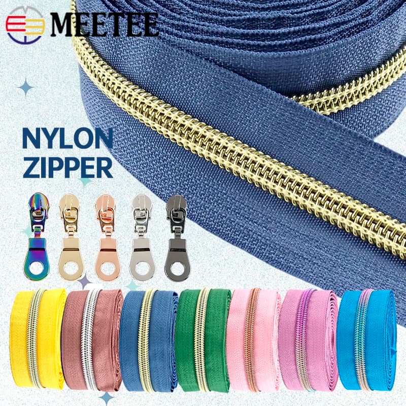 5/10 Metri 5 # Nastro con cerniere in nylon al metro per cucito, abbigliamento, borse, chiusure a zip, decorazioni, kit di riparazione, accessori fai da te