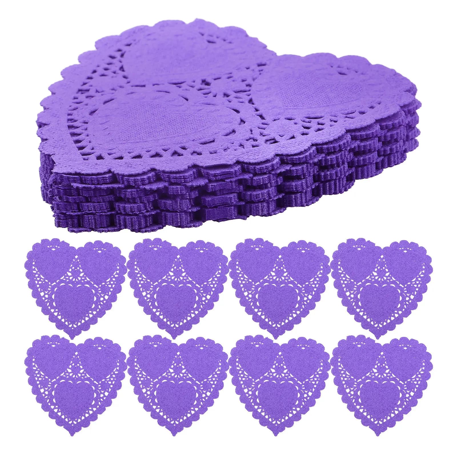 100Pcs Heart Shape Oil Absorbing Paper Doilies for Cakes Pastries Baking Air Fryer Fried Food Dessert Plating Decorative Lace
