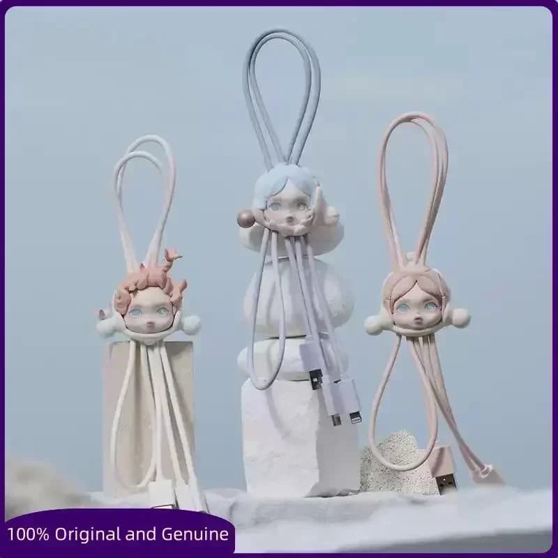 POP MART SKULLPANDA the Paradox Series Anime Action Figure 2 in 1 Data Cable Blind Box Ornament Doll Toy