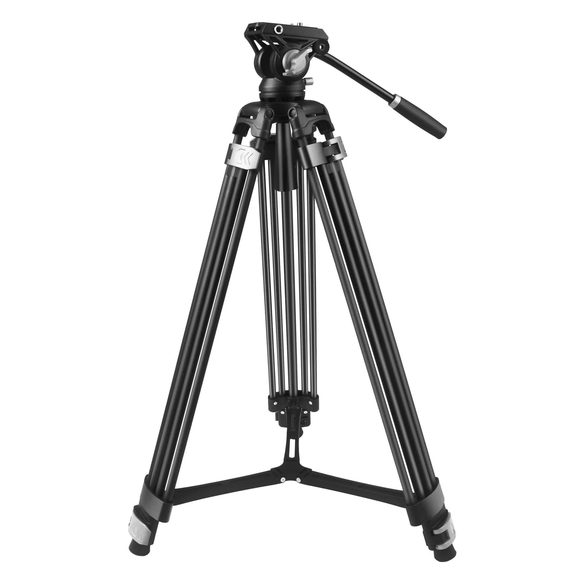 Treppiede fotografico da 1,9 m con smorzamento idraulico, gimbal in lega di alluminio per fotocamere SLR