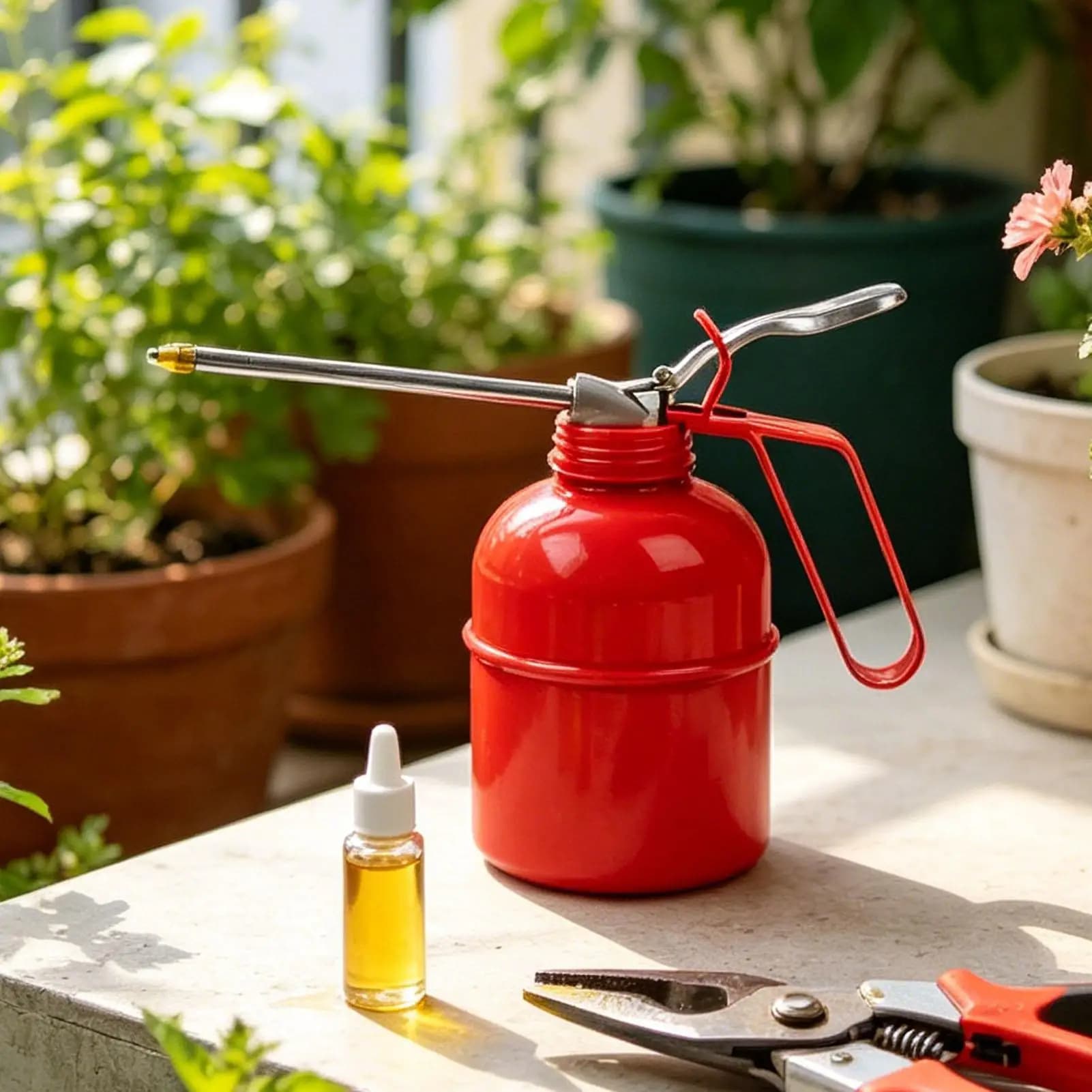 Contenitore per Olio con Pompa Manuale e Beccuccio Lungo, Spruzzatore per Olio per Casa, Moto, Bici, Auto, Trasmissioni, Motori, Barche
