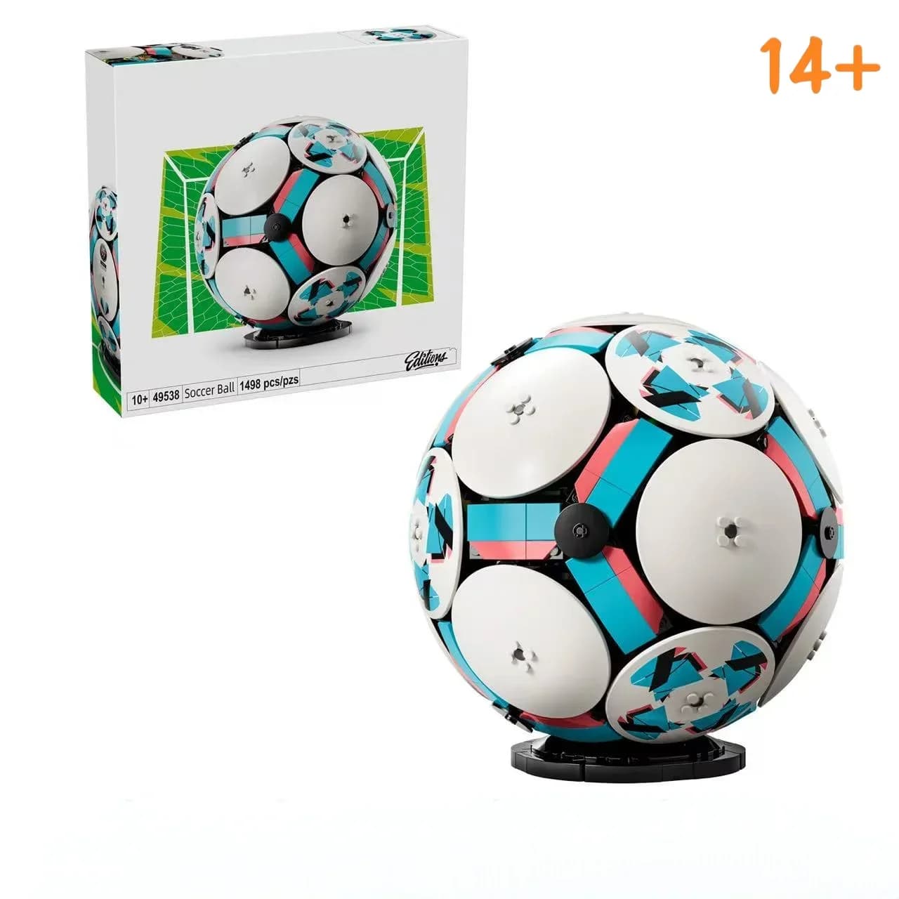 Disney 1498 pezzi 2026 Blocchi da costruzione a tema calcio sportivo, modello creativo, ornamento da scrivania, giocattolo di compleanno compatibile con i mattoncini LEGO