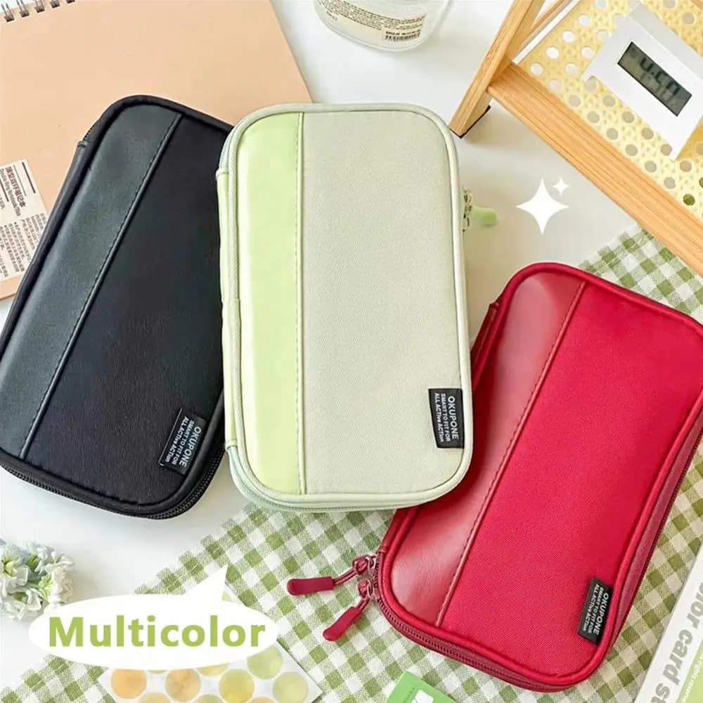 Nuovo Astuccio Oxford Portatile Multifunzionale, Organizzatore di Cancelleria Ultra-sottile, Regalo per Studenti