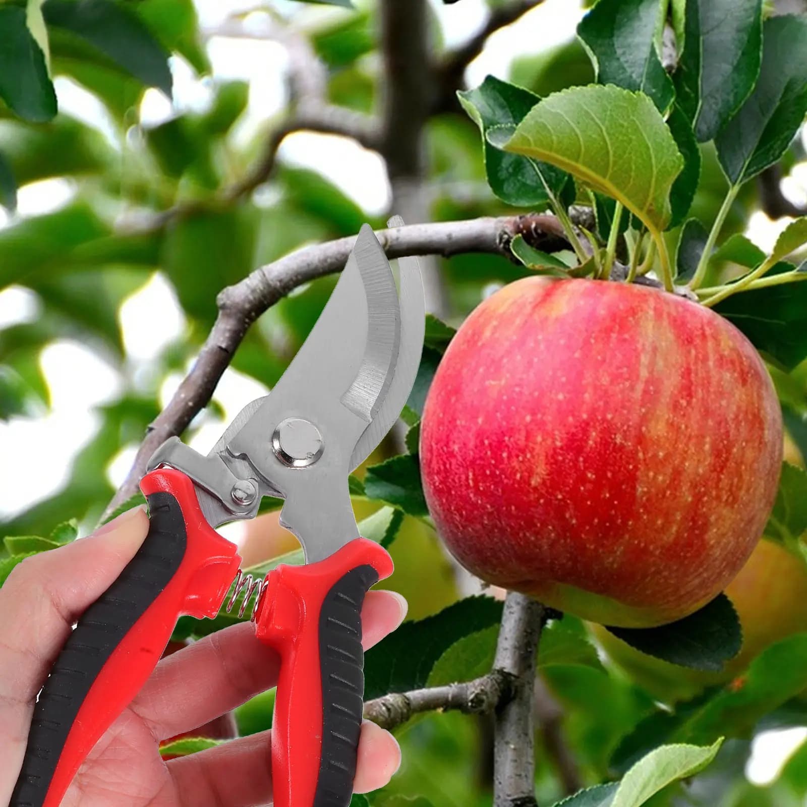 Heavy Duty Garden Pruning Shears Stainless Steel Ergonomic Grip for Branch Leaf Cutting Floral Arrangement Gardening Handheld