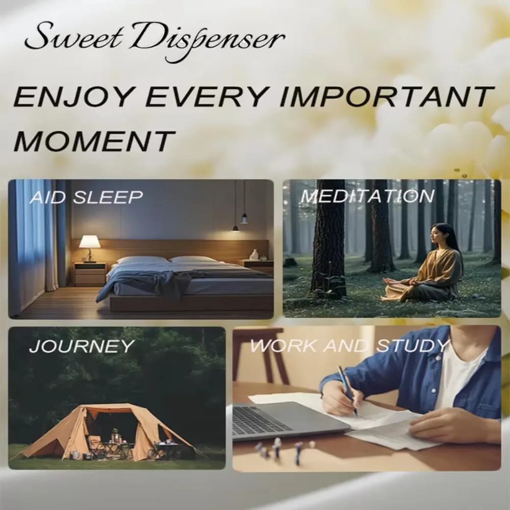Diffusore di oli essenziali in legno Diffusore di legno portatile rinfrescante per il sonno Inalatore per aromaterapia floreale a lunga durata lentamente volatile