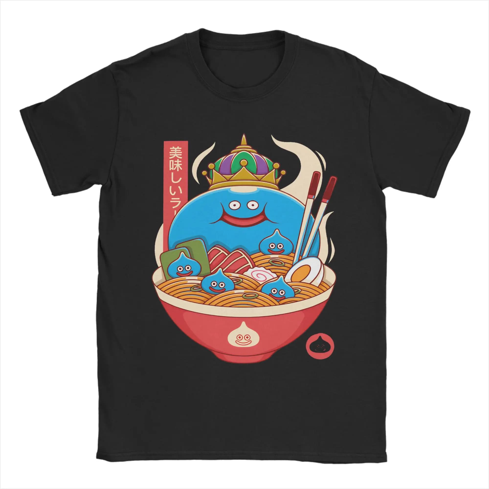 T-Shirt Harajuku Beach King Slime Ramen Anime Game Dragon Quest Hip Hop per Uomo Y2K Basic Manica Corta in Vendita