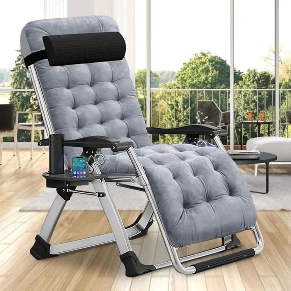 Elegante Poltrona Reclinabile per Spazi Interni, Sedia Lounge Versatile con Cuscino, Adatta per Uso Interno o Esterno