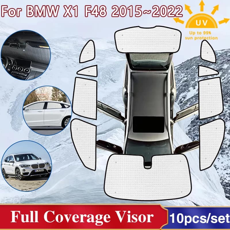 Per BMW X1 F48 Accessori 2015 ~ 2022 Parabrezza Completo Surround Parasole Finestre Laterali Visiera Copertura Accessori Auto 2019 2020 2021