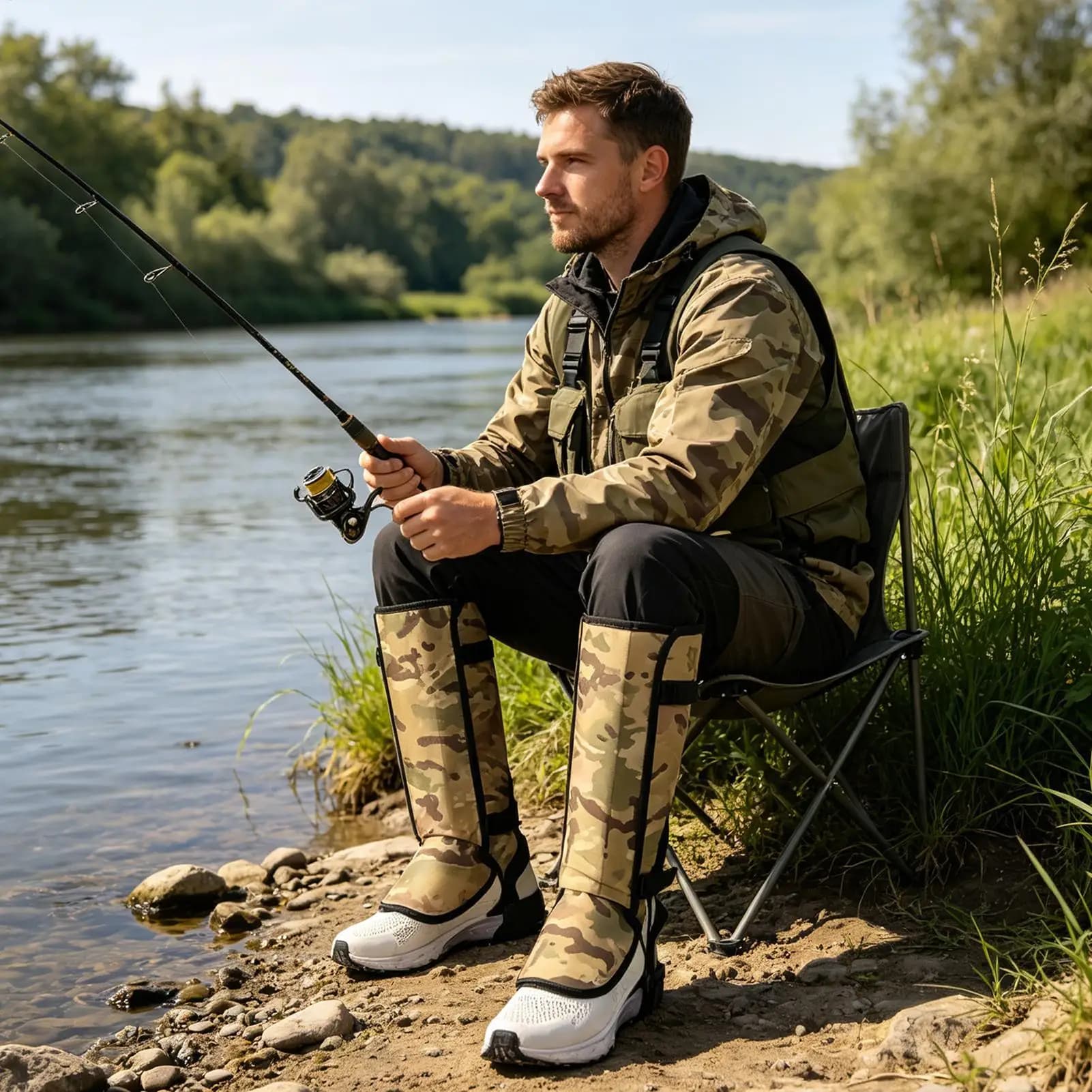 Adjustable Snake Bite Protection Gaiters Lightweight Leg Guards for Hiking Farming Camping Fishing Gardening
