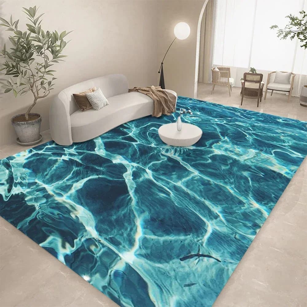 Ocean Seawater Beach Water Area Rug,Carpet Rug for Living Room Bedroom Sofa Doormat Decor,Kid Play Crawl Floor Mat