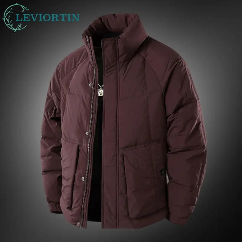 Winter Men White Duck Cargo Down Jacket Outdoor Sportwear Windproof Cold Thick Warm Down Coats Stand Collar Work Padded Jacket