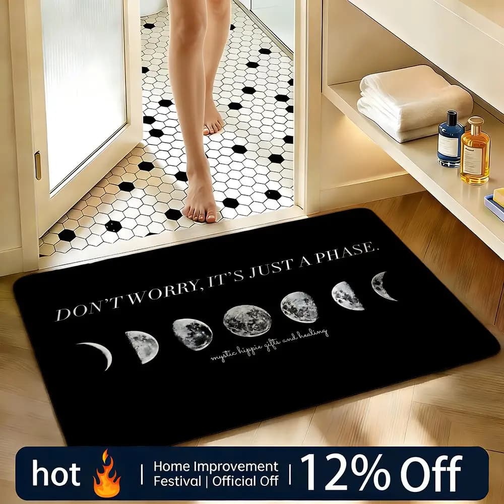 Soft Absorbent Non-Slip Rug Character moon Floor Mat Home Decor Doormat Bedroom Floor Mat Shower Carpet