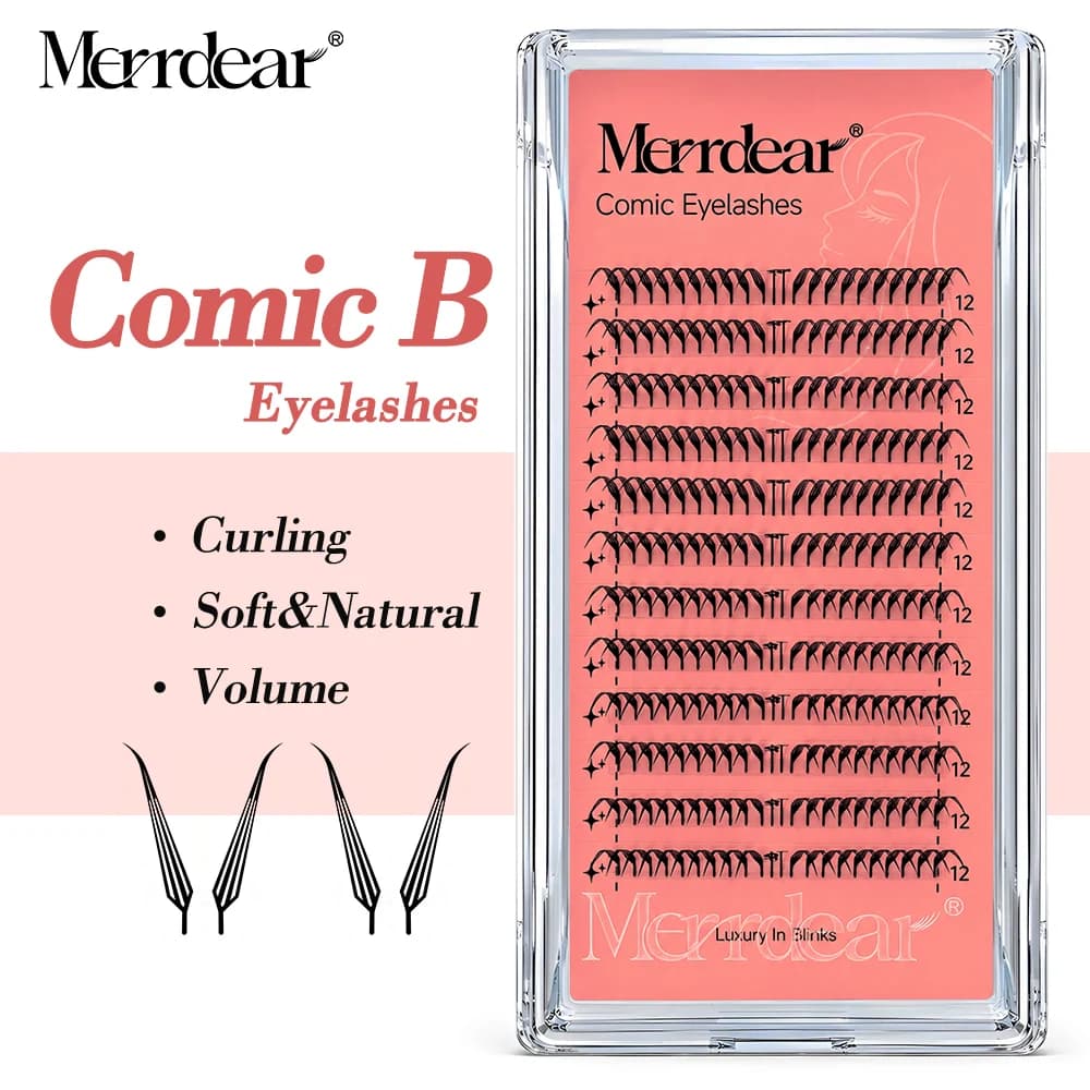 Ciglia Finte Individuali Naturali Leggere Stile Manga Premade Fan Feather Anime Lashes di Merrdear Comic Spire