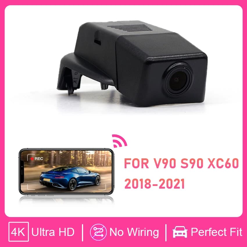 4K 2160P Loop recording Dash Cam for Car Camera Recorder Dashcam WIFI Car Dvr Recording Devices For Volvo S90 V90 XC60 2018-2021