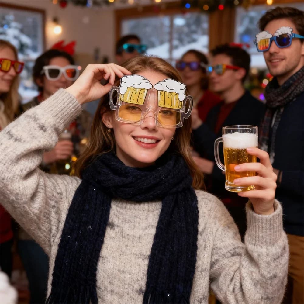 Bicchieri divertenti per feste a forma di tazza di birra trasparente Decorazione per feste di compleanno Raccolta di oggetti di scena per foto di cabine fotografiche