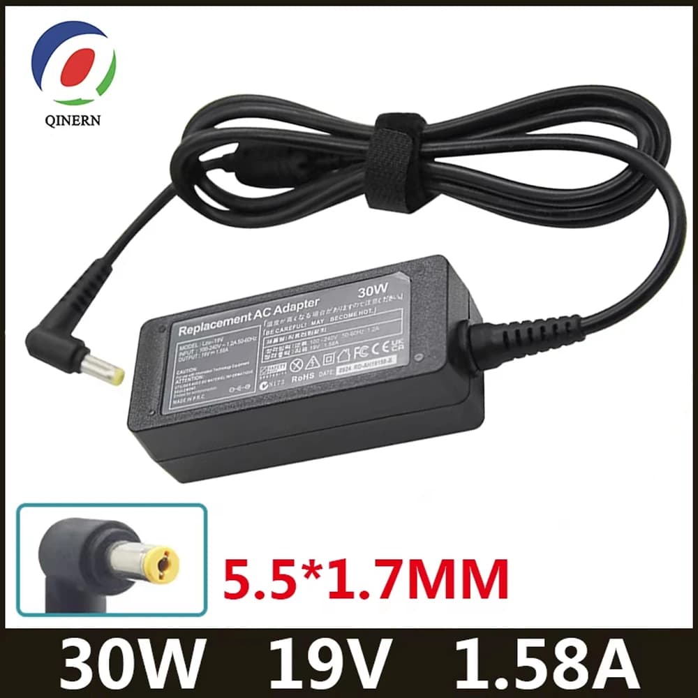 Adattatore per caricabatterie portatile AC 19V 1.58A 30W 5.5*1.7mm per ACER Aspire One D255 D255E D260 ZG5 ZA3 KAV60 NAV50T D250 alimentatore