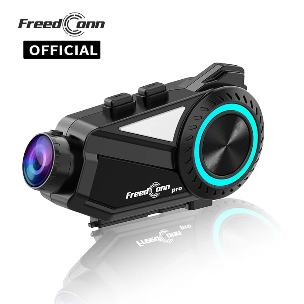 Freedconn R3 Pro Group Bluetooth Headset Intercom DVR Dash Cam WiFi recorder 1440P APP Music FM for motorcycle