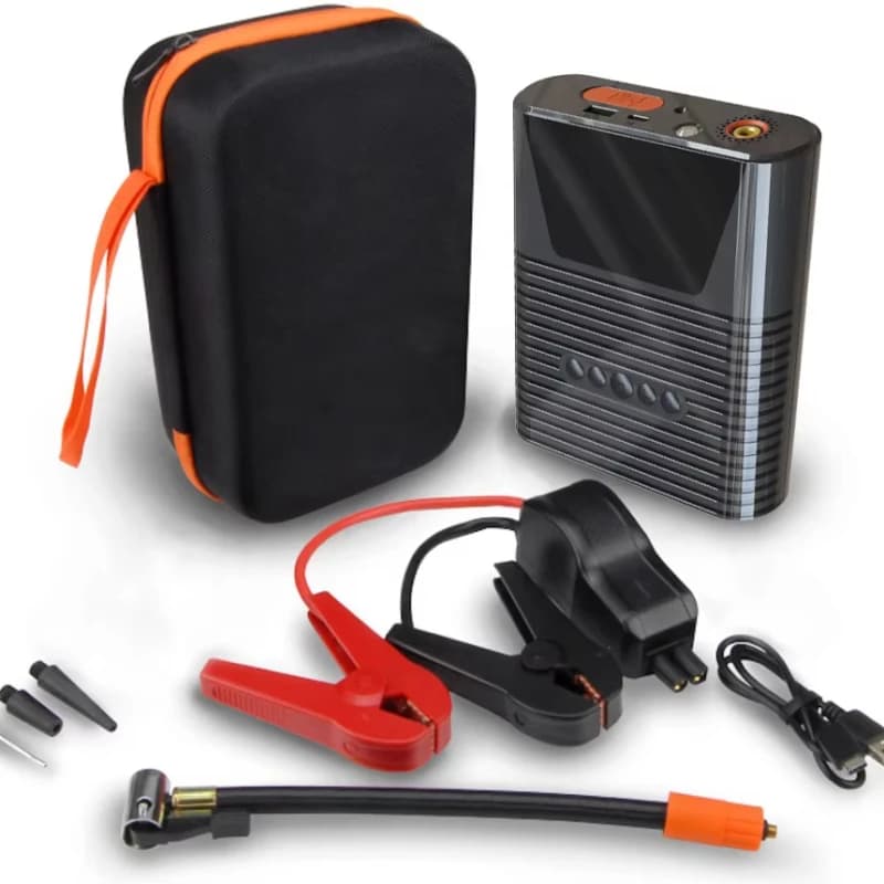 Avviatore portatile ricaricabile con mini pompa d'aria elettrica Booster batteria incorporata per bici da moto per auto