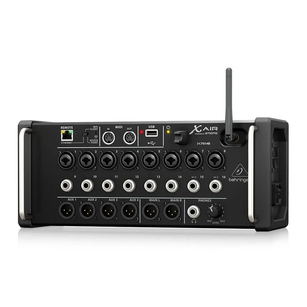 Mixer Digitale Behringer X Air XR16, Attrezzatura da Studio, 16 Canali Controllabili a Distanza Tramite Router Integrato con Wi-Fi