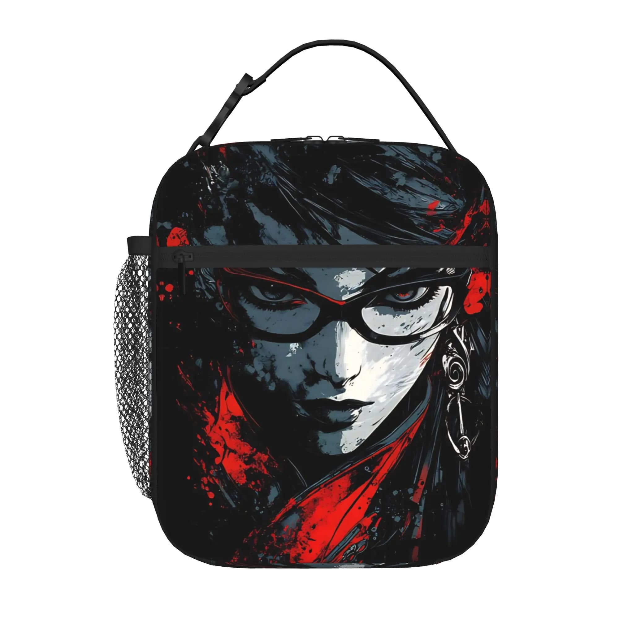 1 Piece Portable Lunch Container Black Gothic Zipper Closure Durable Pocket B-Bayonetta For Lunch Lunch Box Bag