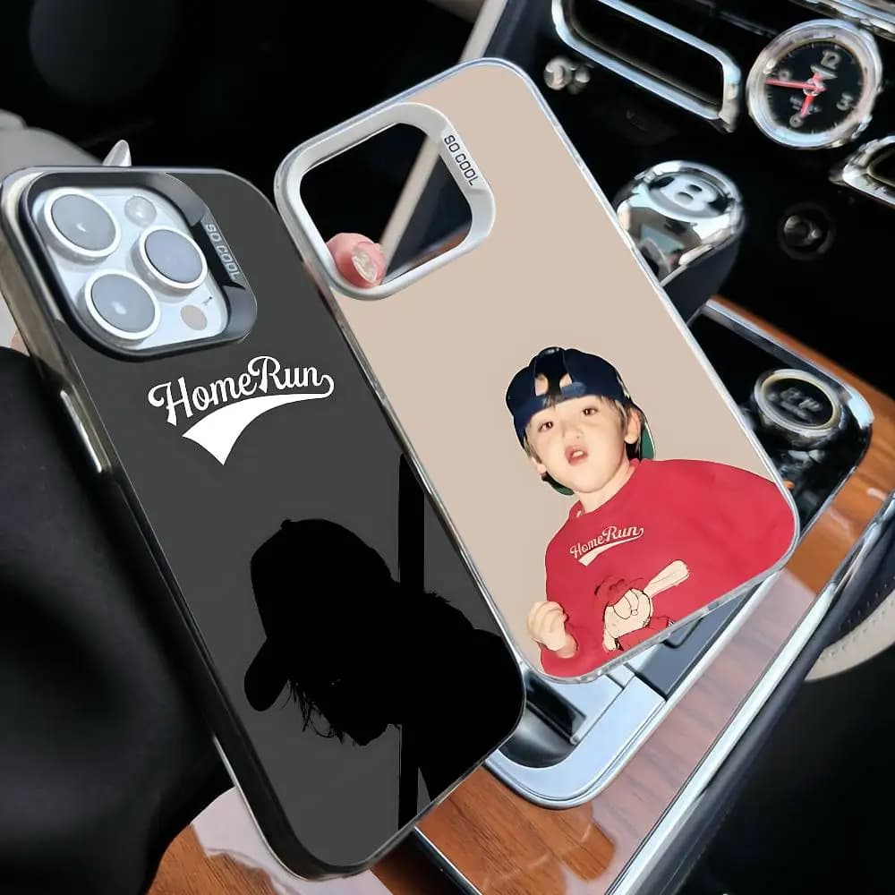 P-PauloS Londra Homerun Custodia per telefono per IPhone 17 16 15 14 13 12 11 Pro Max Plus Colore antiurto Cover posteriore argento