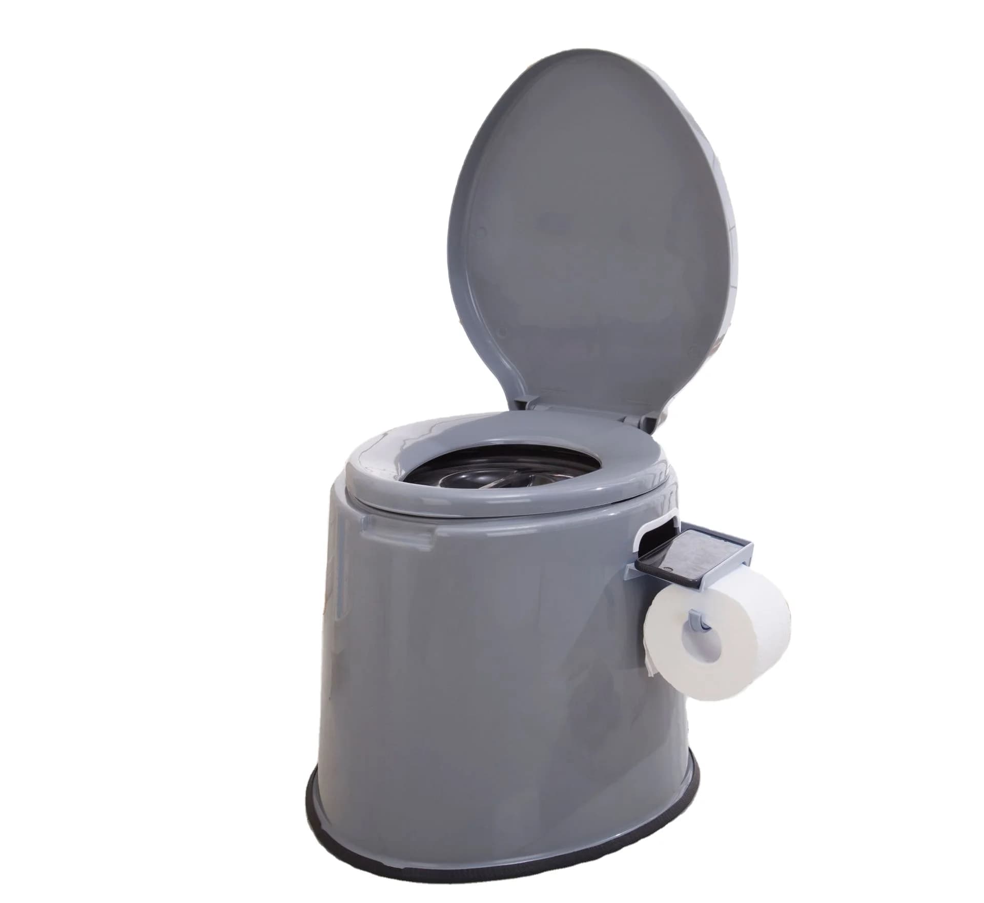 Vasino per compostaggio portatile per WC da campeggio, per bambini e adulti, con cellulare rimovibile e porta carta igienica