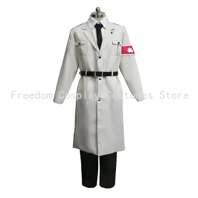Anime Attack on Titan Stagione 4 Marley Uniforme militare Reiner Braun Giacca cosplay Camicia Pantaloni Cintura da braccio