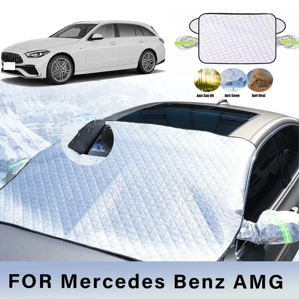 Addensato Auto Ora Parasole Parabrezza Copertura Con 5/9 Magneti Protezione UV Anti Neve Luce Solare Per Mercedes Benz AMG C 43 4MATIC