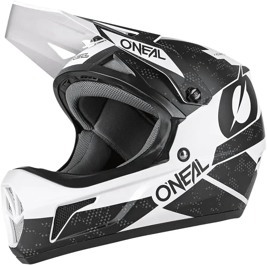Casco da Mountain Bike Nero/Bianco Taglia Grande per Adulti, Attrezzatura da Ciclismo Leggera e Resistente