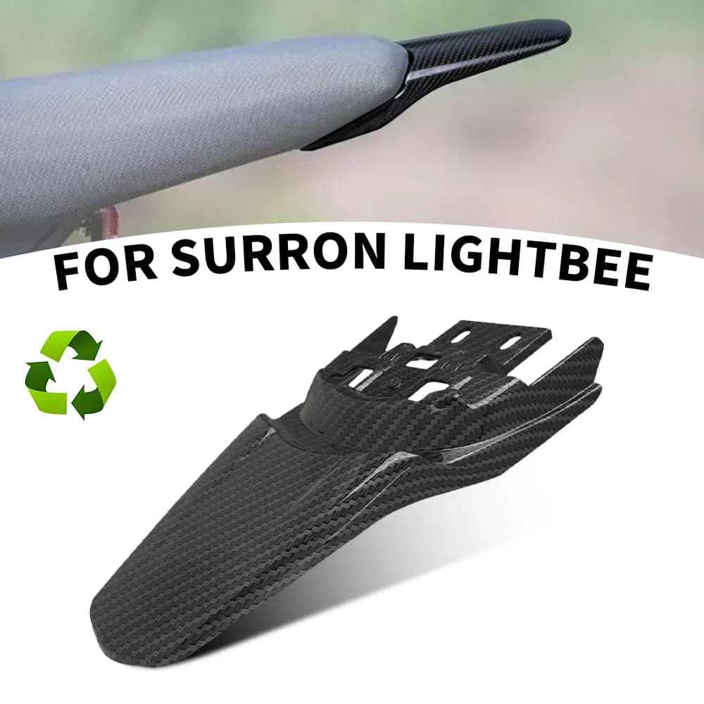 Parafango Posteriore per E-Bike Lightbee Surron S X, Copertura per Moto Elettrica Off-Road, Imitazione Fibra di Carbonio
