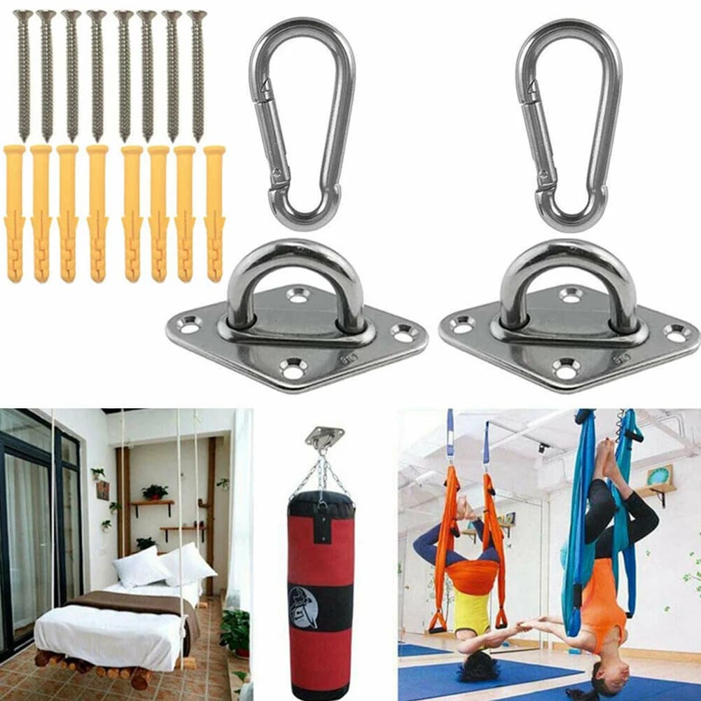 Gancio per montaggio a parete per soffitto in acciaio inossidabile Piastra per occhi di ancoraggio per carichi pesanti per amache da altalena per yoga in barca Ganci per appendere saldatura completa