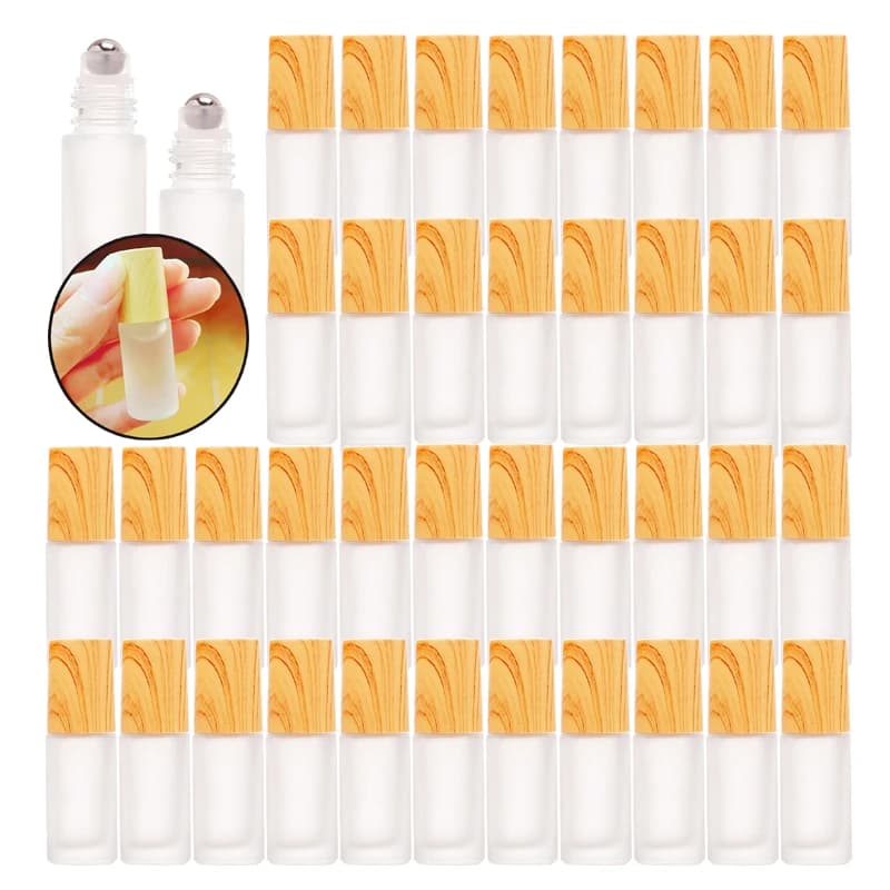 30/50 pezzi di flaconi roll-on in vetro spesso da 5 ml, flaconi vuoti in vetro smerigliato, flaconi portatili con sfera roll-on per kit da viaggio con oli essenziali