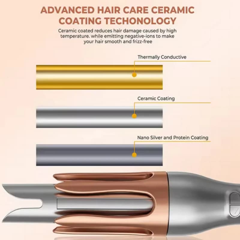 Arricciacapelli Elettrico Automatico 32mm, Ferro Arricciacapelli Professionale Rotante in Ceramica per Styling Versatile