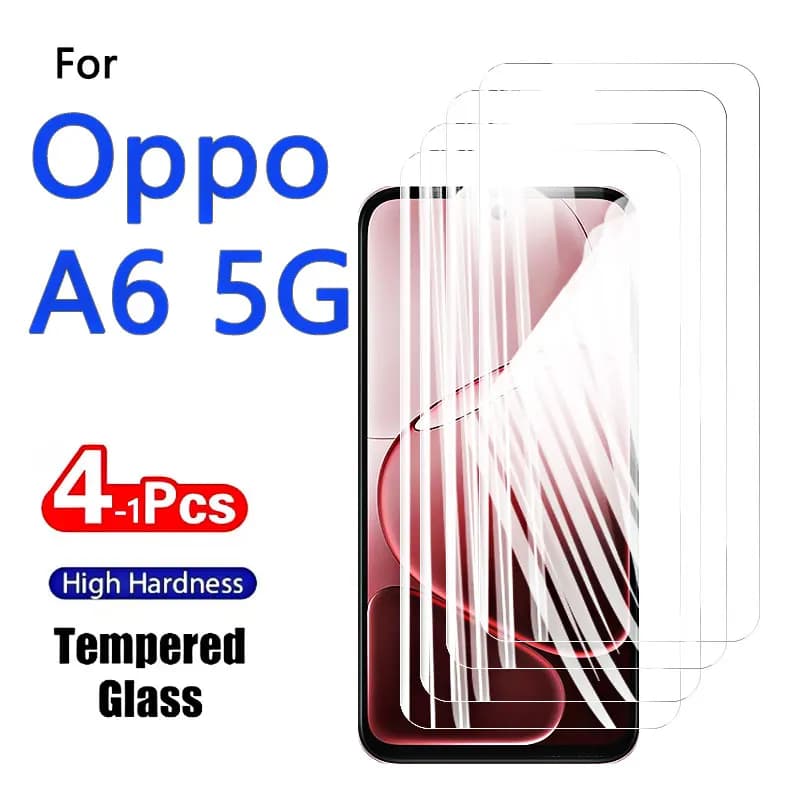 1-4PCS Proteggi Schermo 9H per Oppo A6 5G A 6 in Vetro Temperato Cristallo 9H ad Alto Contenuto di Alluminio Anti Graffio Compatibile con Cover Anti Impronta