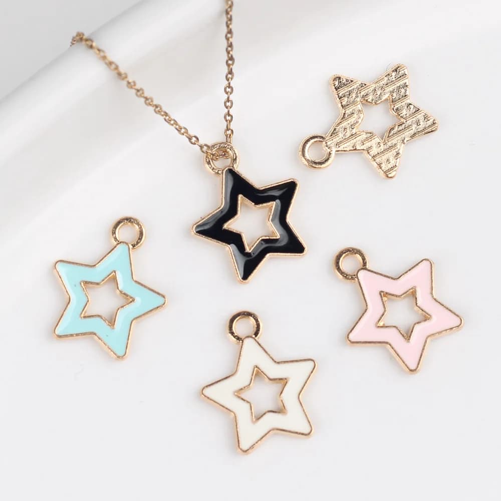 10 pcs/lot 13*16MM In Zinc Alloy Five-pointed Star Pendents And Pendants FAI Bracelet Earrings Accessories