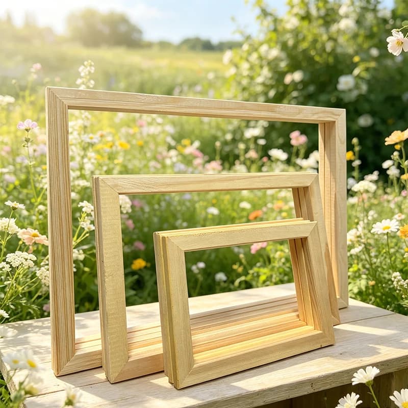 9pcs/set Square DIY Natural Wooden Pictures Frame For Wall Canvas Frame Diamond Painting Picture Poster Needlepoint Frame