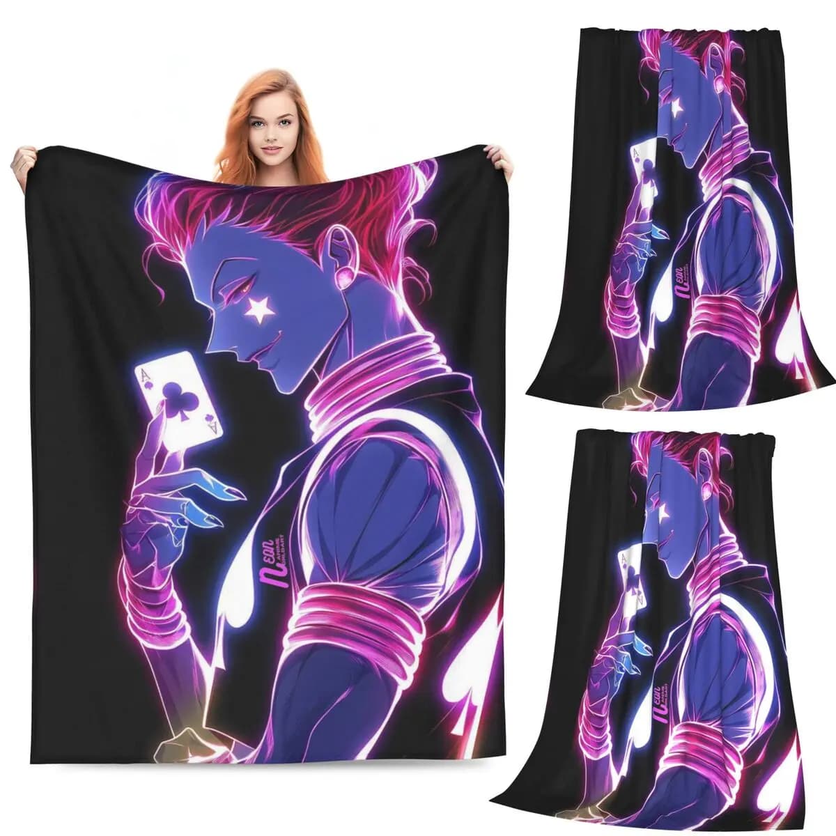 Hisoka Anime Hunter X Hunter Phantom Troupe Chrollo Coperte Morbida e calda coperta in flanella per camera da letto Picnic Divano di casa