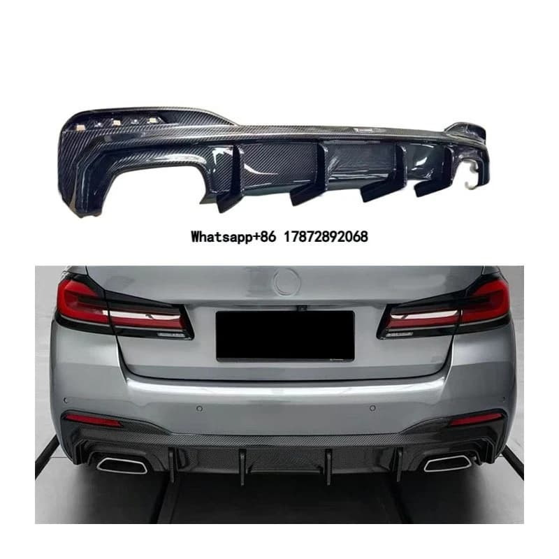 T for 5 Series G30 G38 Dry Carbon Fiber Body Kit Rear Diffuser Rear Lip