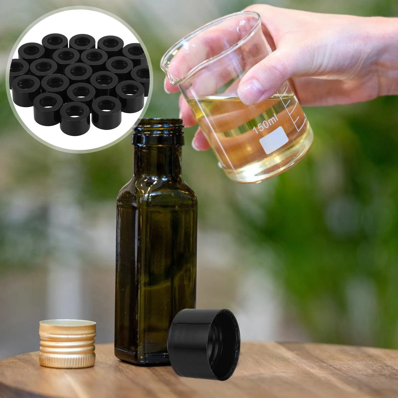 20 essential oil bottle caps with hole, aromatherapy dropper cap, replacement for sealing glass perfume bottles