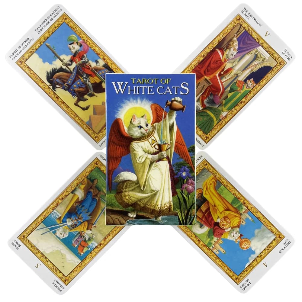Tarocchi di gatti bianchi Carte Un mazzo da 78 Oracle Edizione divinazione inglese Borad Giochi di gioco
