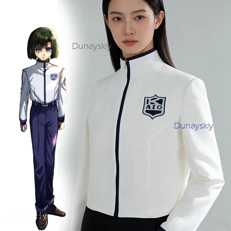 Costume da Cosplay di Toya Akira con Parrucca, Classico Anime Manga Hikaru no Go, Uniforme Unisex per Halloween, Outfit Bianco da Giocatore di Go