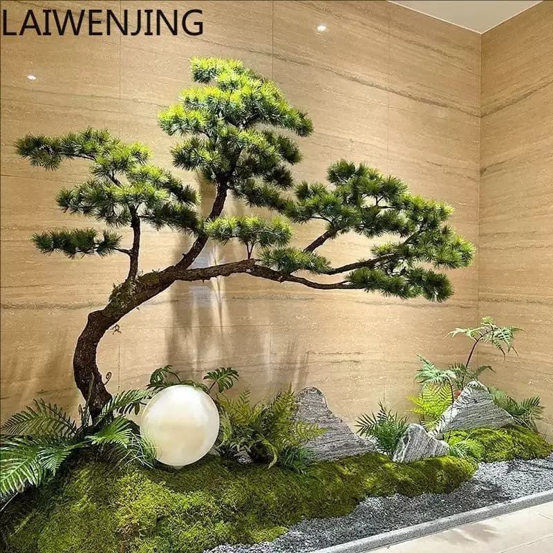 HLZ High-end Artificial Pine Welcome Pin Veterina for Interior Scale Green Plant Landscaped ornament