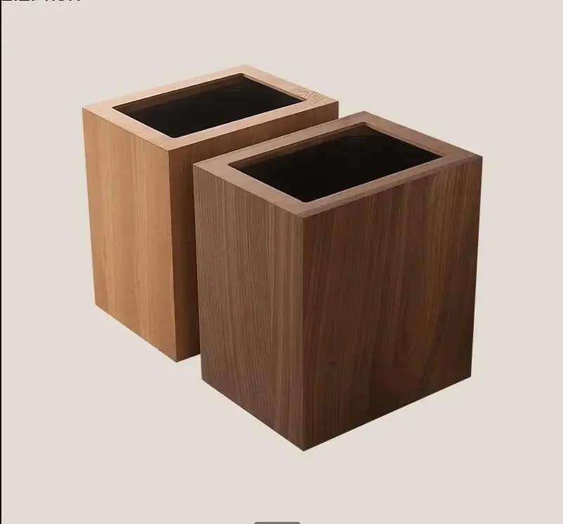 Bidone della spazzatura rettangolare in legno senza coperchio Bidone della spazzatura Cestino dei rifiuti Bidone della spazzatura della cucina Secchio di stoccaggio domestico Bidoni della spazzatura