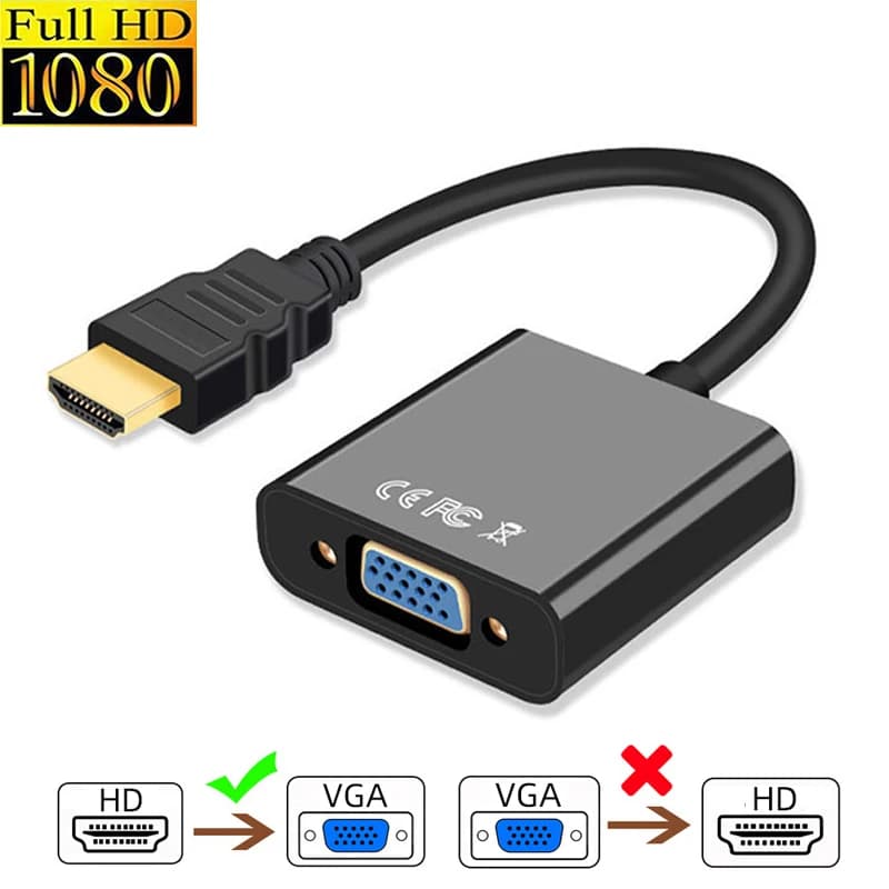 HDMI-compatible adapter with VGA Full HD 1080P digital analog converter cable for PC PS4 Laptop TV Box