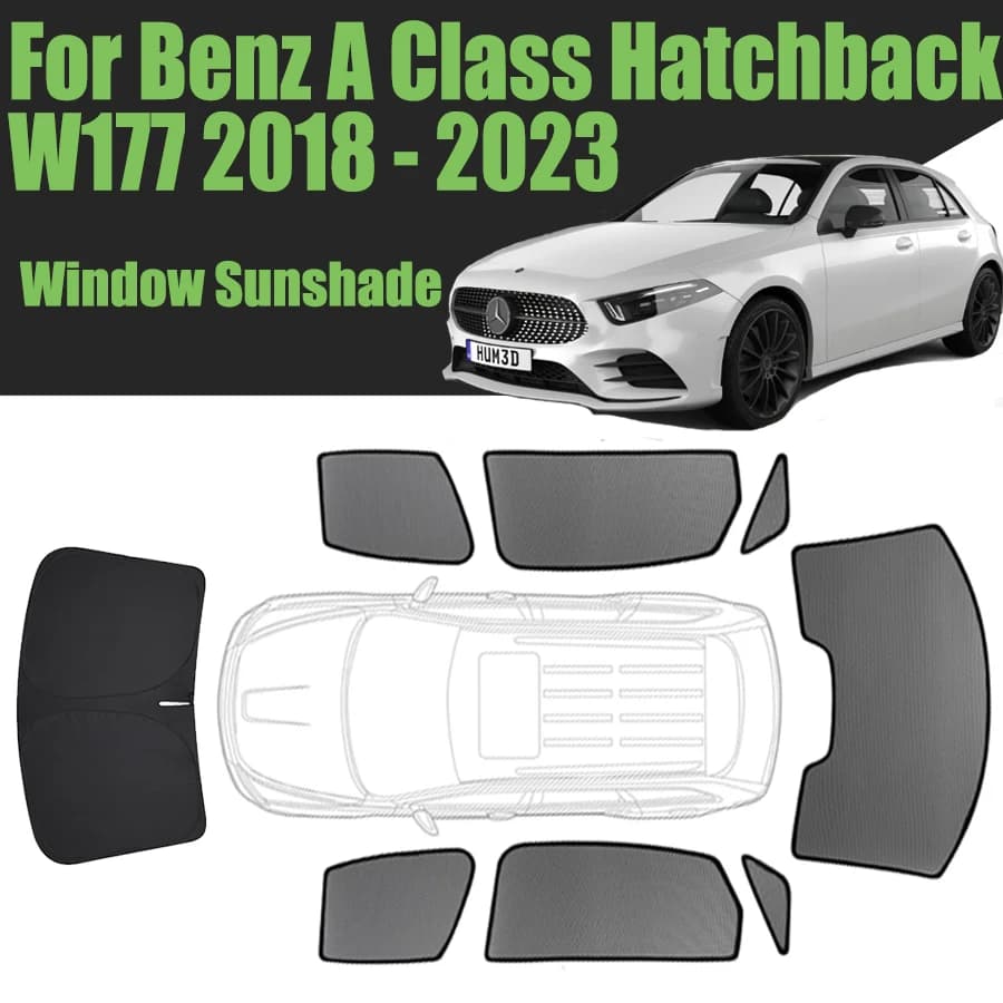 Parasole personalizzato per finestrino dell'auto per Mercedes Benz classe A Hatchback W177 2018 - 2023 tenda magnetica tenda anteriore del telaio del parabrezza