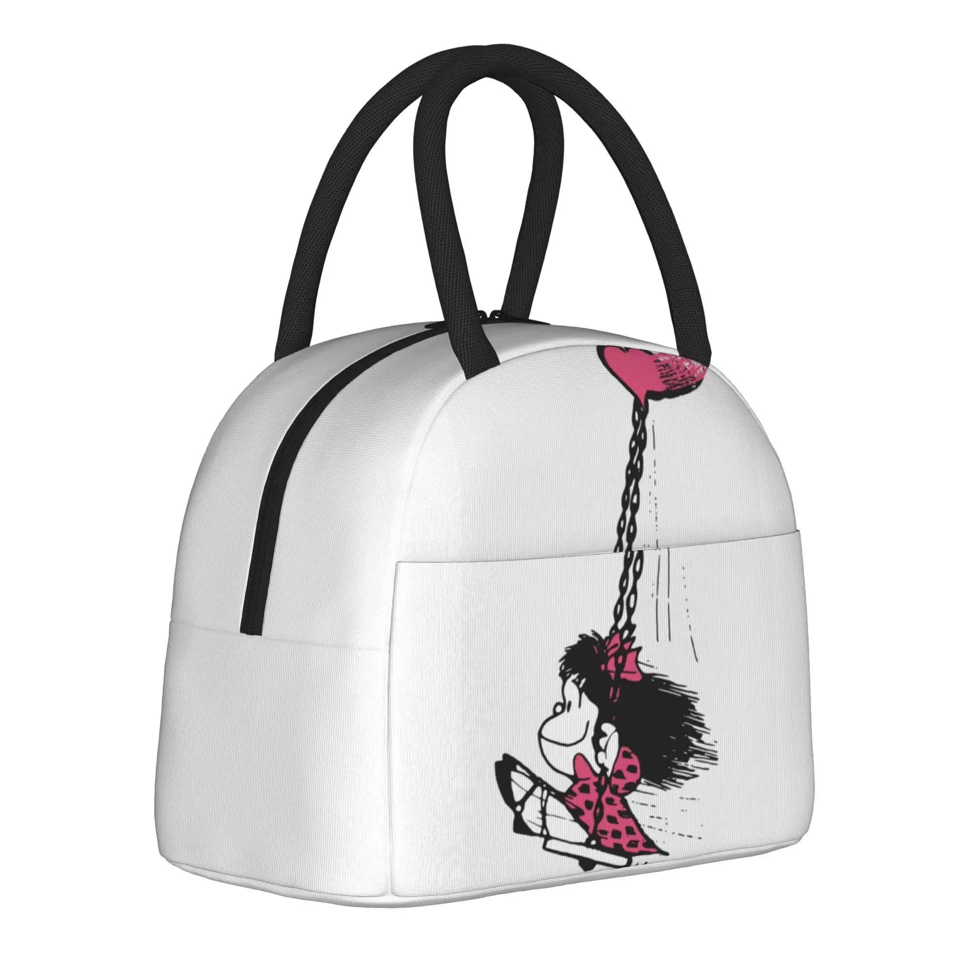 Mafalda Insulated Lunch Bag Cooler Bag Reusable,Meal Container Love You Large Tote Lunch Box Food Storage Bags College Picnic